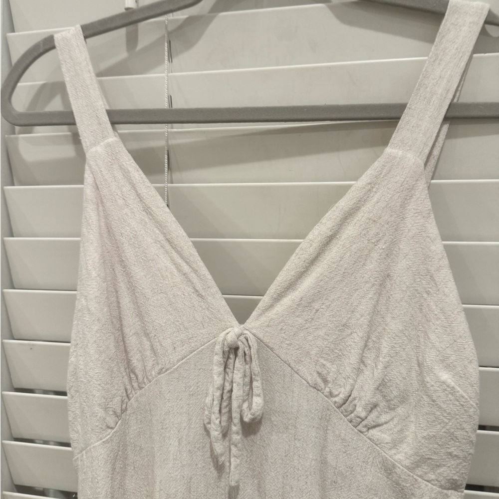 beachy linen mid length dress